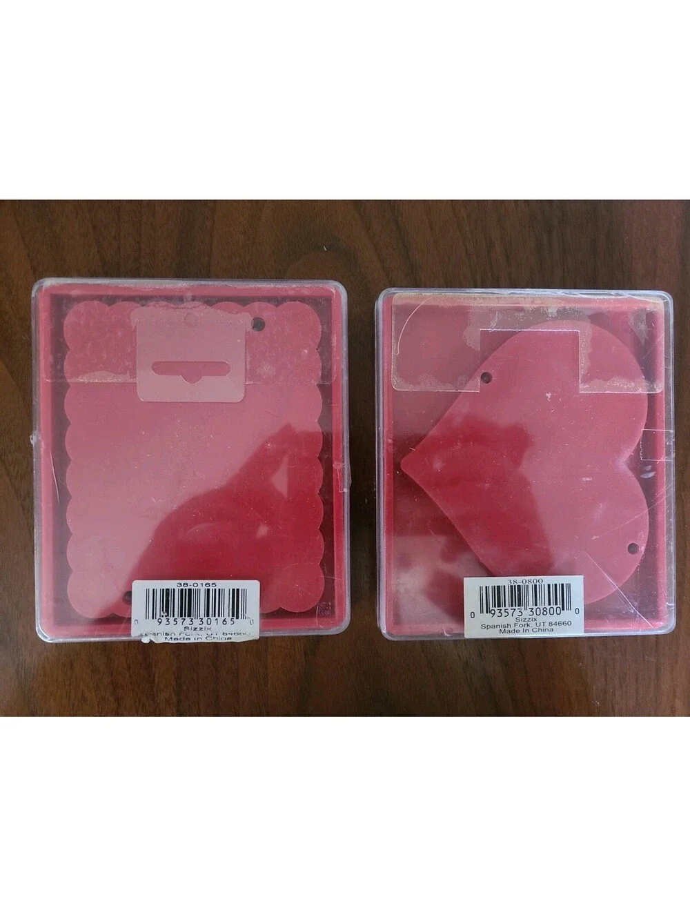 Sizzix RED Die Cut, Large FRAME SCALLOP #38-0165 & HEART #38-0800 PROVO Craft